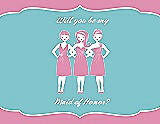 Front View Thumbnail - Cotton Candy & Spa Will You Be My Maid of Honor Card - Girls