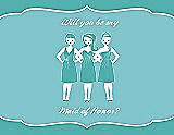 Front View Thumbnail - Capri & Spa Will You Be My Maid of Honor Card - Girls