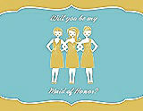 Front View Thumbnail - Daffodil & Spa Will You Be My Maid of Honor Card - Girls