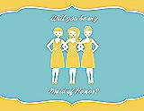Front View Thumbnail - Daisy & Spa Will You Be My Maid of Honor Card - Girls