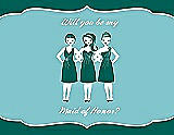 Front View Thumbnail - Emerald & Spa Will You Be My Maid of Honor Card - Girls