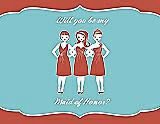 Front View Thumbnail - Fiesta & Spa Will You Be My Maid of Honor Card - Girls