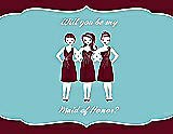 Front View Thumbnail - Garnet & Spa Will You Be My Maid of Honor Card - Girls