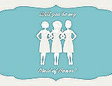 Front View Thumbnail - Ivory & Spa Will You Be My Maid of Honor Card - Girls