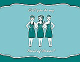 Front View Thumbnail - Jade & Spa Will You Be My Maid of Honor Card - Girls