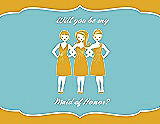 Front View Thumbnail - Mango & Spa Will You Be My Maid of Honor Card - Girls