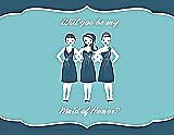 Front View Thumbnail - Marine & Spa Will You Be My Maid of Honor Card - Girls