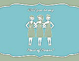 Front View Thumbnail - Mermaid & Spa Will You Be My Maid of Honor Card - Girls