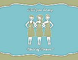 Front View Thumbnail - Mint & Spa Will You Be My Maid of Honor Card - Girls