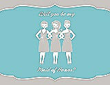 Front View Thumbnail - Oyster & Spa Will You Be My Maid of Honor Card - Girls