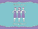 Front View Thumbnail - Pansy & Spa Will You Be My Maid of Honor Card - Girls