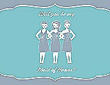 Front View Thumbnail - Platinum & Spa Will You Be My Maid of Honor Card - Girls