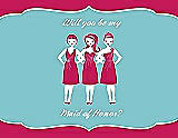 Front View Thumbnail - Posie & Spa Will You Be My Maid of Honor Card - Girls