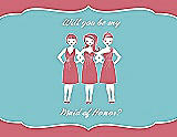 Front View Thumbnail - Papaya & Spa Will You Be My Maid of Honor Card - Girls