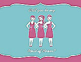 Front View Thumbnail - Pretty In Pink & Spa Will You Be My Maid of Honor Card - Girls