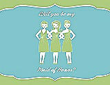 Front View Thumbnail - Pistachio & Spa Will You Be My Maid of Honor Card - Girls
