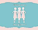 Front View Thumbnail - Rose Water & Spa Will You Be My Maid of Honor Card - Girls