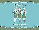Front View Thumbnail - Sage & Spa Will You Be My Maid of Honor Card - Girls
