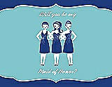 Front View Thumbnail - Sapphire & Spa Will You Be My Maid of Honor Card - Girls