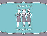 Front View Thumbnail - Shadow & Spa Will You Be My Maid of Honor Card - Girls