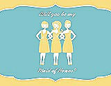 Front View Thumbnail - Sunflower & Spa Will You Be My Maid of Honor Card - Girls