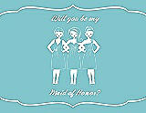 Front View Thumbnail - Spa & Spa Will You Be My Maid of Honor Card - Girls