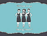 Front View Thumbnail - Stormy & Spa Will You Be My Maid of Honor Card - Girls