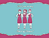 Front View Thumbnail - Strawberry & Spa Will You Be My Maid of Honor Card - Girls