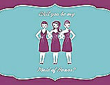 Front View Thumbnail - Sugar Plum & Spa Will You Be My Maid of Honor Card - Girls