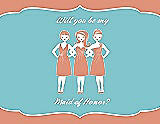 Front View Thumbnail - Tangerine & Spa Will You Be My Maid of Honor Card - Girls