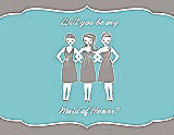 Front View Thumbnail - Taupe & Spa Will You Be My Maid of Honor Card - Girls