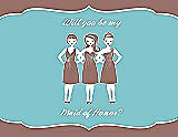 Front View Thumbnail - Toffee & Spa Will You Be My Maid of Honor Card - Girls