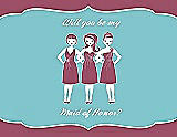 Front View Thumbnail - Tea Rose & Spa Will You Be My Maid of Honor Card - Girls