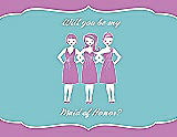Front View Thumbnail - Tulip & Spa Will You Be My Maid of Honor Card - Girls