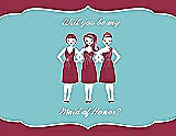 Front View Thumbnail - Valentine & Spa Will You Be My Maid of Honor Card - Girls