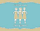 Front View Thumbnail - Venetian Gold & Spa Will You Be My Maid of Honor Card - Girls