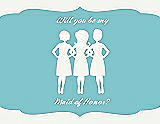 Front View Thumbnail - White & Spa Will You Be My Maid of Honor Card - Girls
