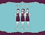 Front View Thumbnail - Wild Berry & Spa Will You Be My Maid of Honor Card - Girls