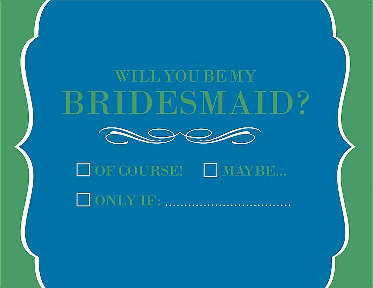 Front View - Cerulean & Juniper Will You Be My Bridesmaid Card - Checkbox