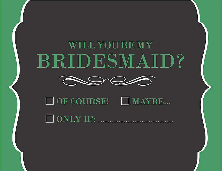 Front View - Graphite & Juniper Will You Be My Bridesmaid Card - Checkbox