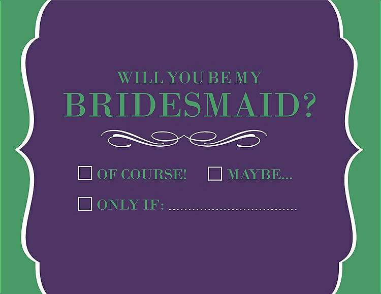 Front View - Majestic & Juniper Will You Be My Bridesmaid Card - Checkbox
