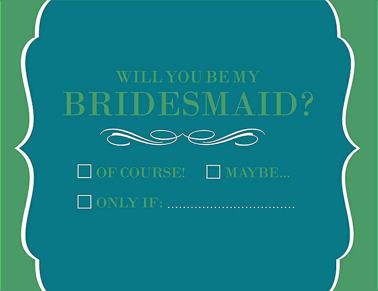 Front View - Oasis & Juniper Will You Be My Bridesmaid Card - Checkbox