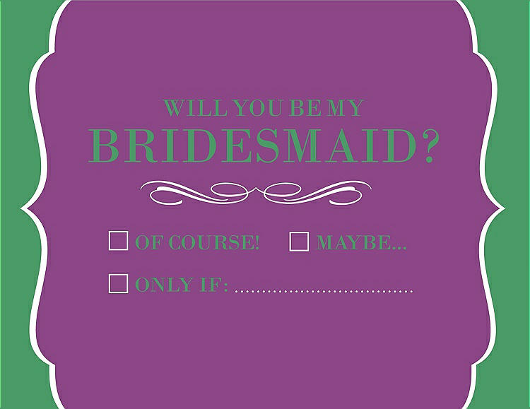 Front View - Orchid & Juniper Will You Be My Bridesmaid Card - Checkbox