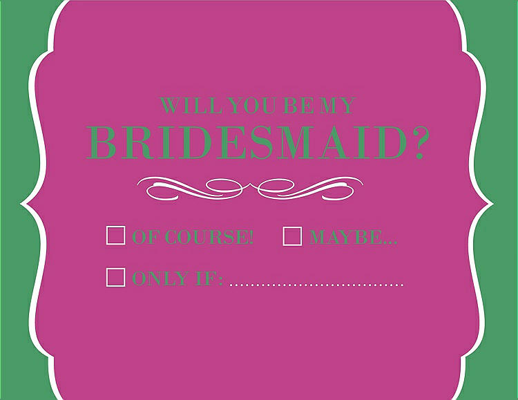 Front View - American Beauty & Juniper Will You Be My Bridesmaid Card - Checkbox