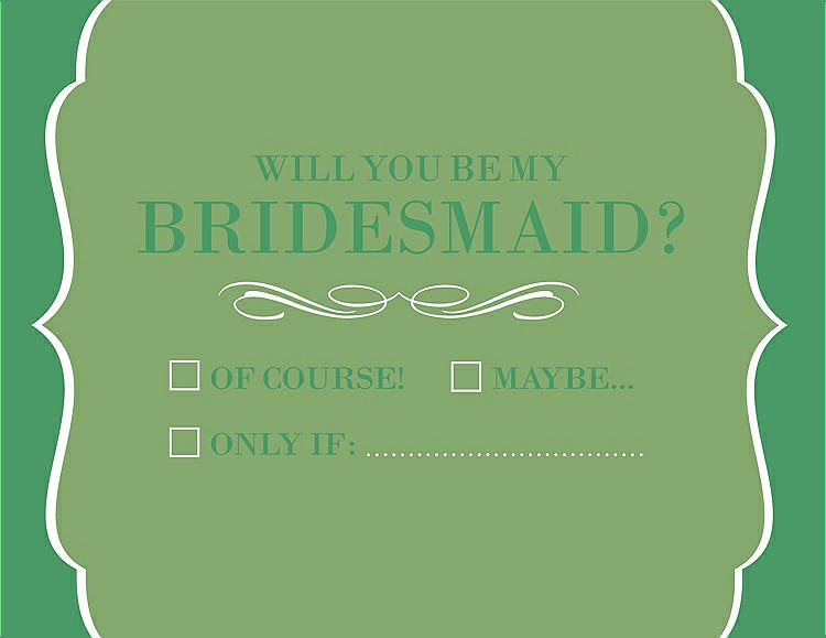 Front View - Apple Slice & Juniper Will You Be My Bridesmaid Card - Checkbox