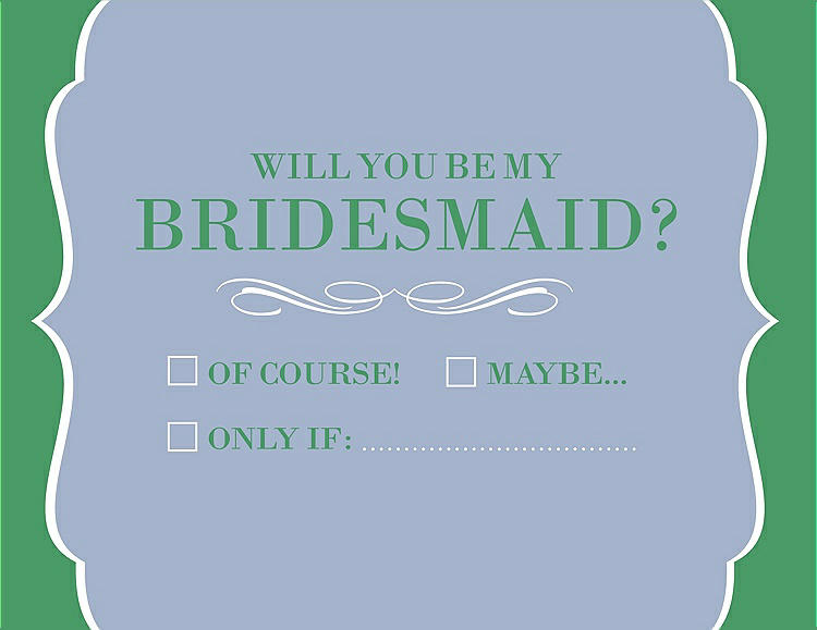 Front View - Arctic & Juniper Will You Be My Bridesmaid Card - Checkbox