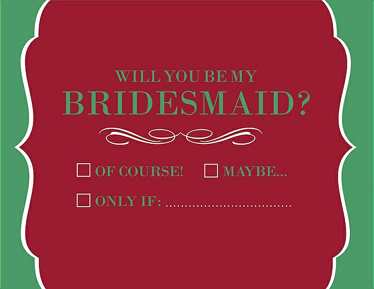 Front View - Barcelona & Juniper Will You Be My Bridesmaid Card - Checkbox