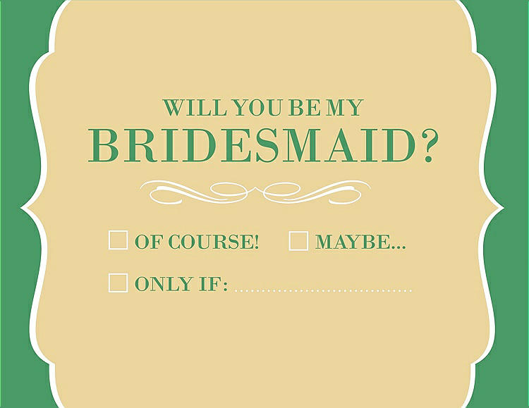 Front View - Buttercup & Juniper Will You Be My Bridesmaid Card - Checkbox