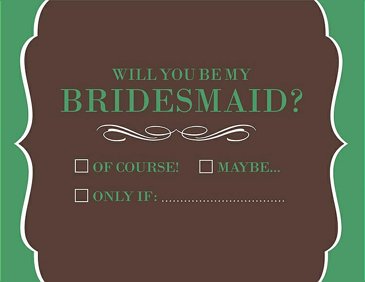 Front View - Brownie & Juniper Will You Be My Bridesmaid Card - Checkbox