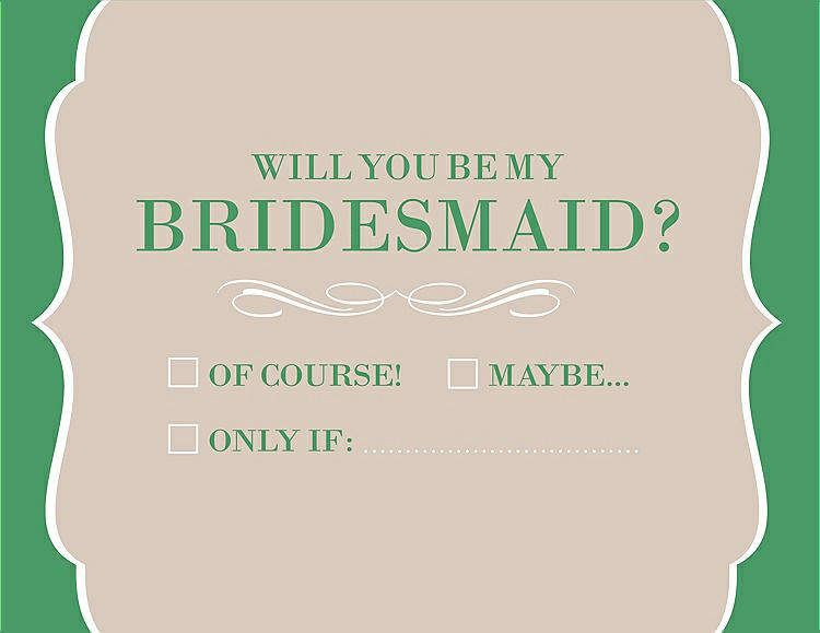 Front View - Cameo & Juniper Will You Be My Bridesmaid Card - Checkbox